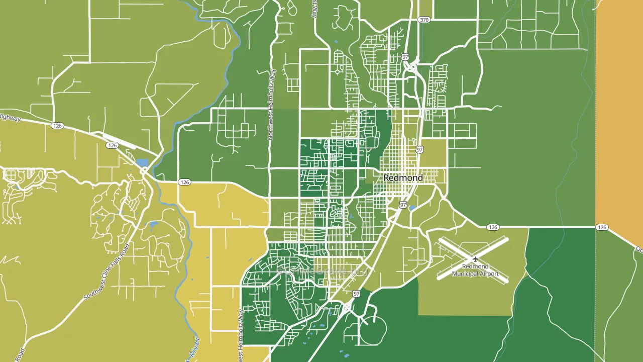 Redmond, OR Map of Murder Rates