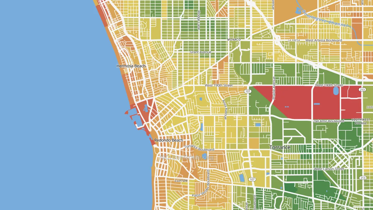 Redondo Beach, CA Map of Murder Rates