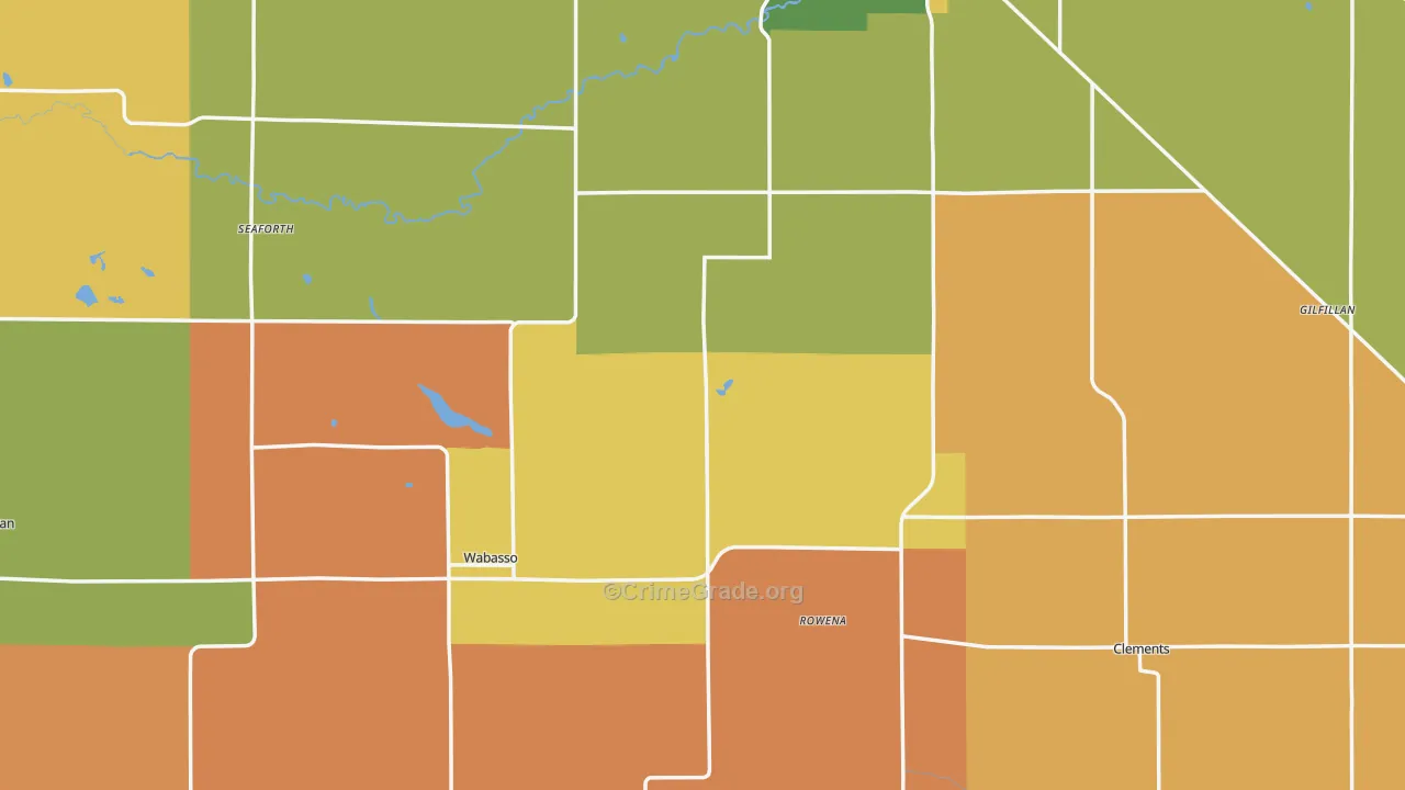 Redwood County, MN Map of Murder Rates