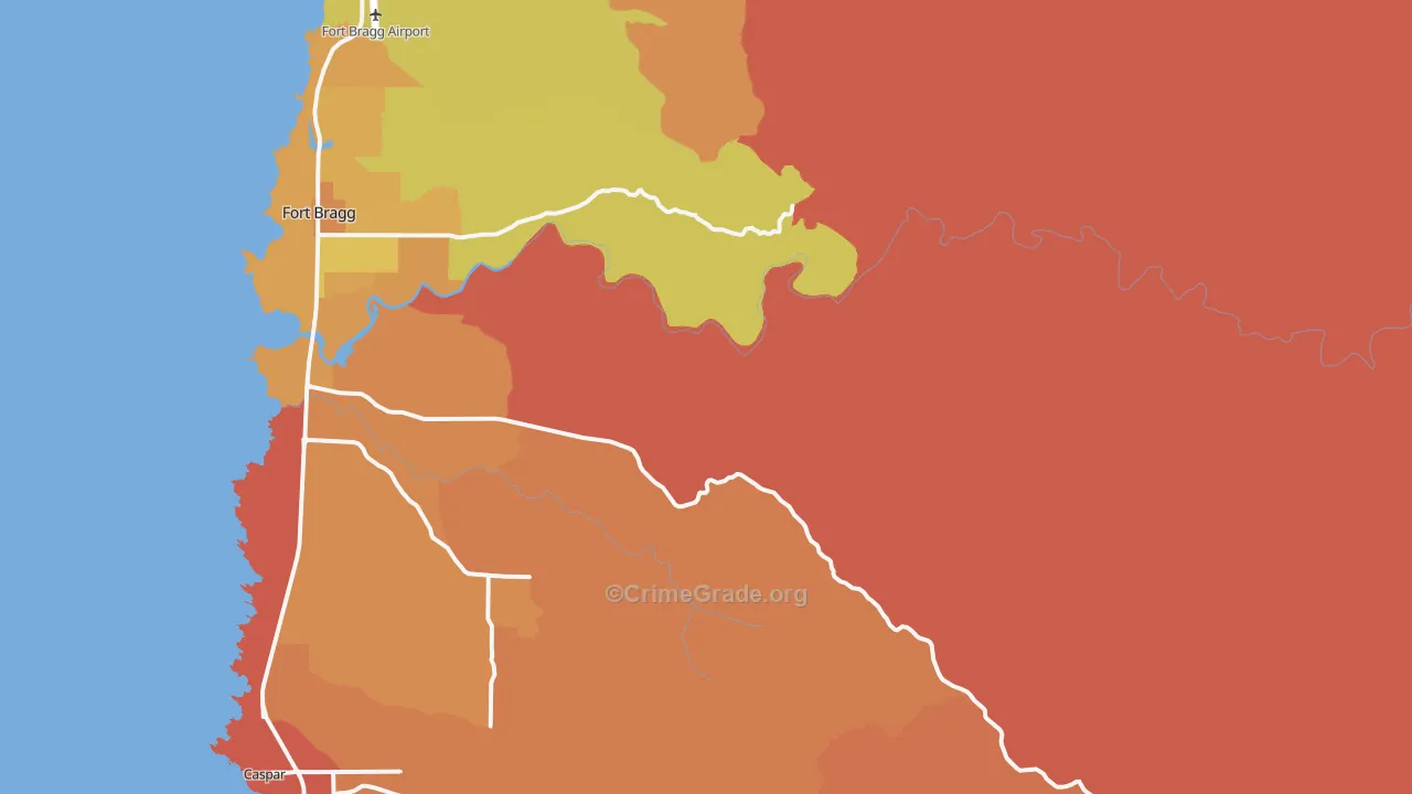 Redwood Lodge, CA Map of Murder Rates