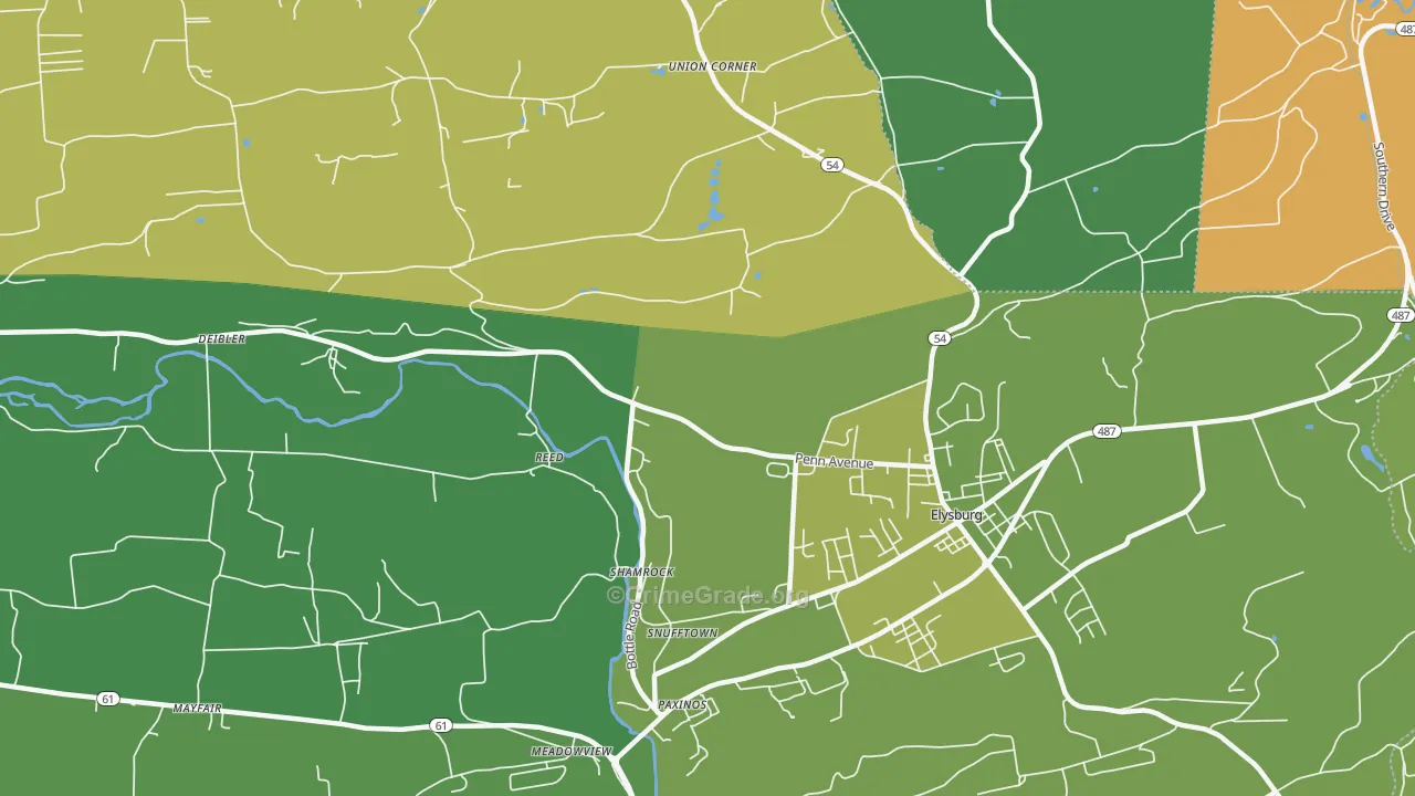 Reed, PA Map of Murder Rates