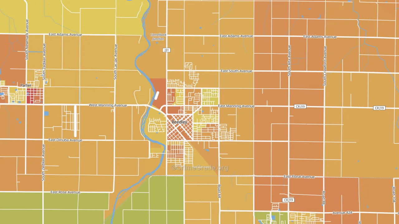 Reedley, CA Map of Murder Rates