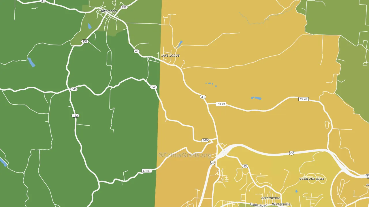 Reeds Mill, OH Map of Murder Rates