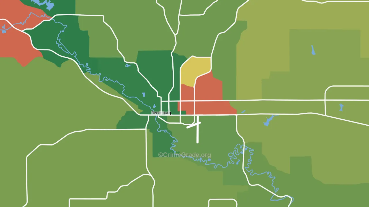 Reedsburg, WI Map of Murder Rates