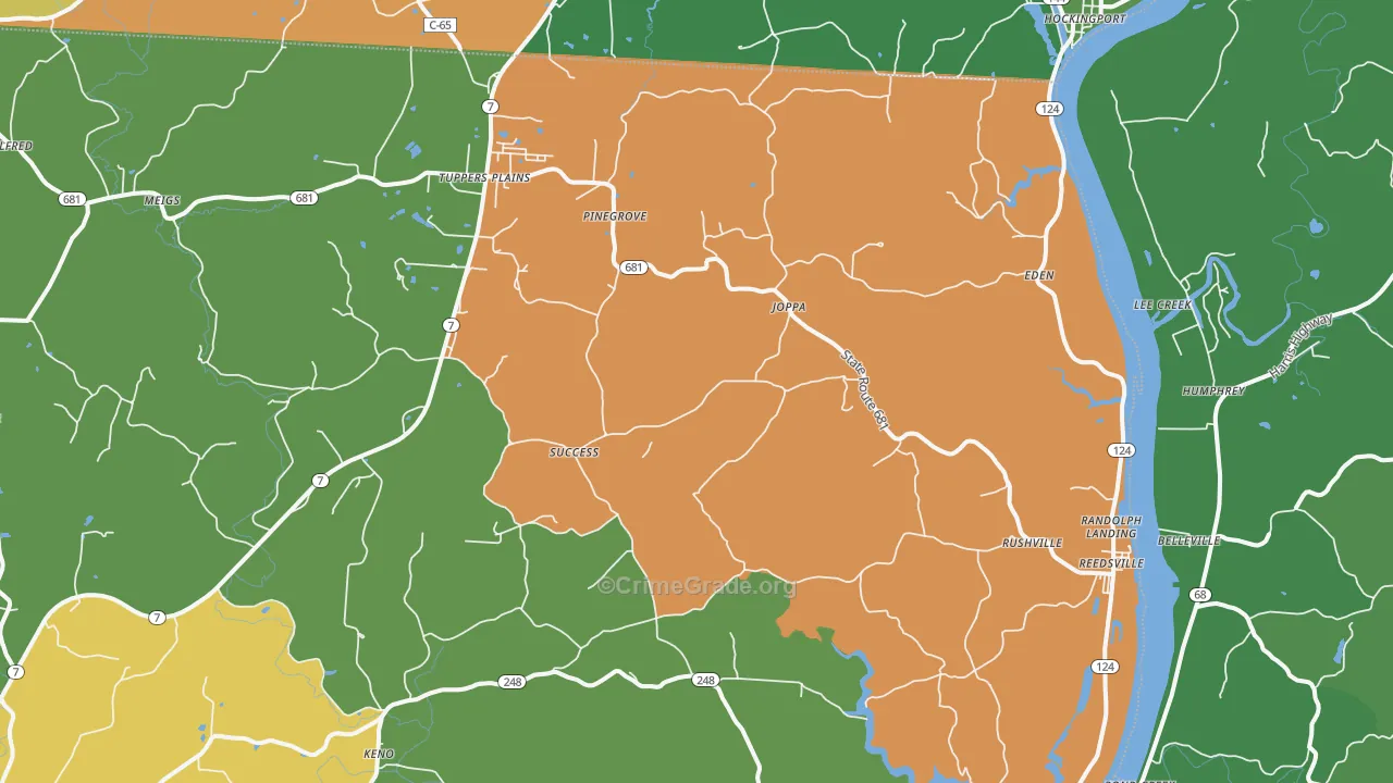 Reedsville, OH Map of Murder Rates