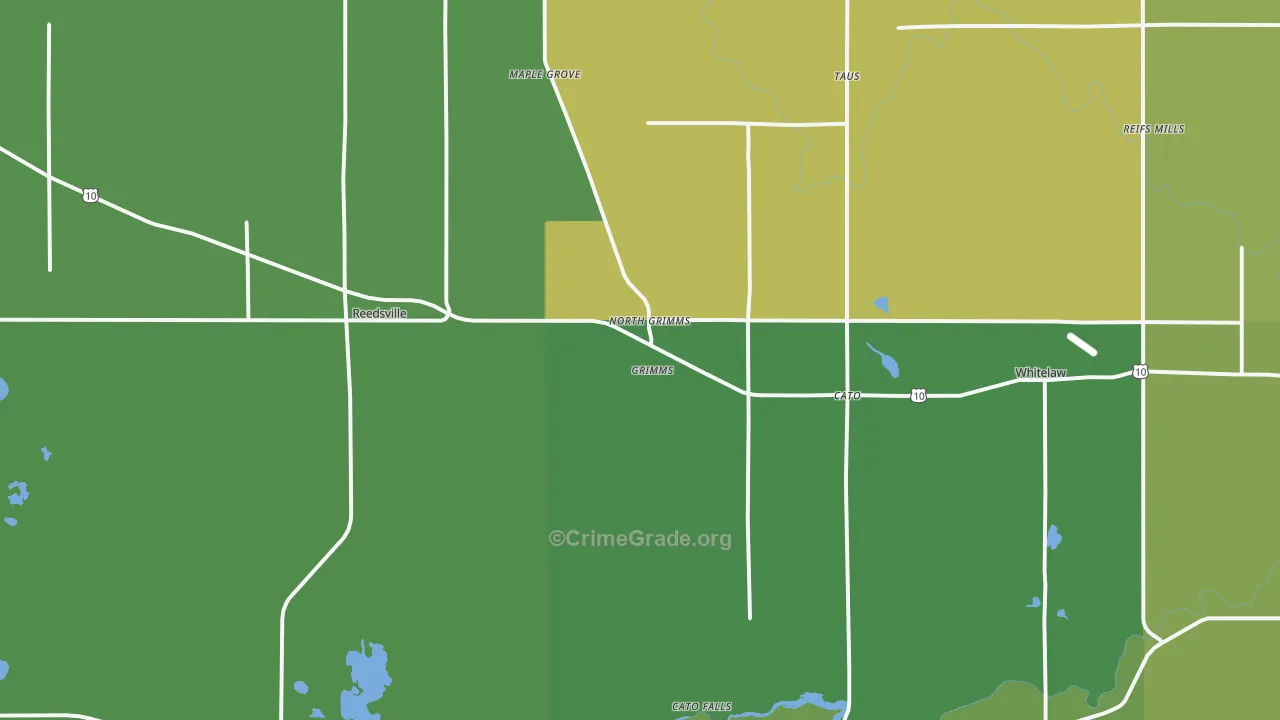 Reedsville, WI Map of Murder Rates