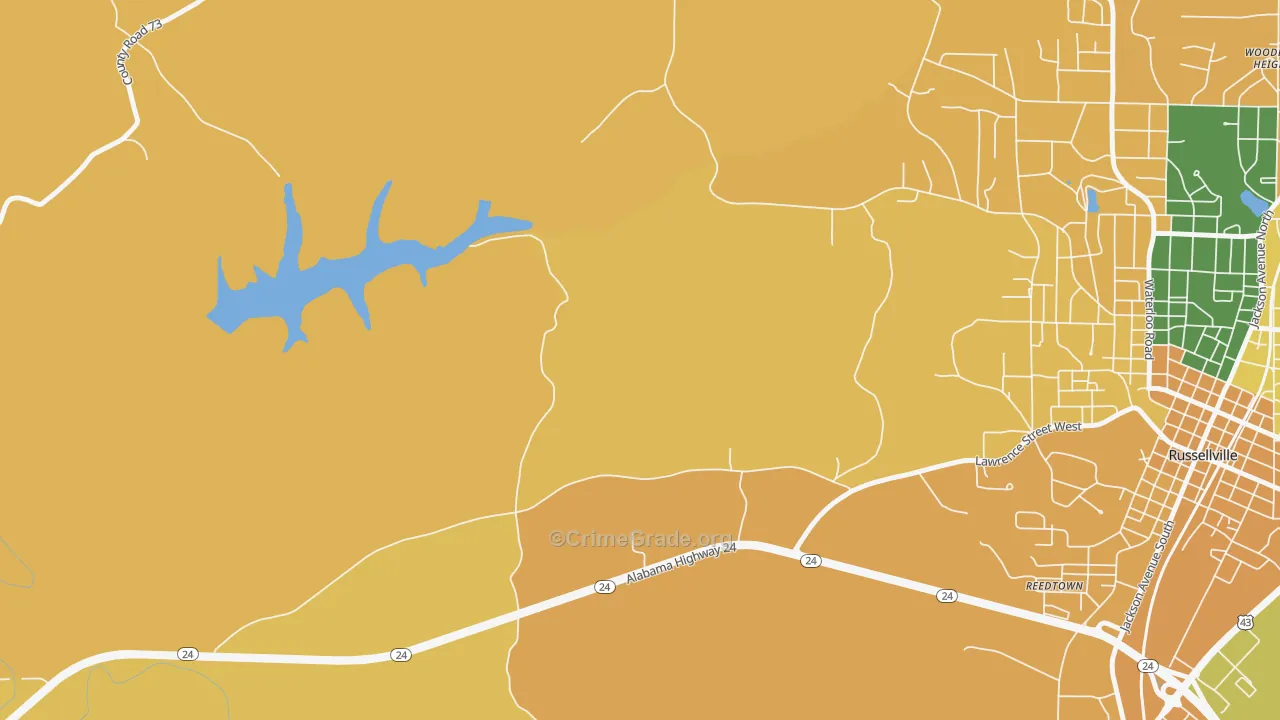 Reedtown, AL Map of Murder Rates