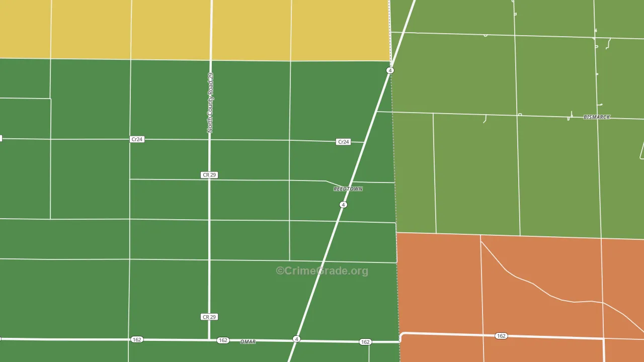 Reedtown, OH Map of Murder Rates