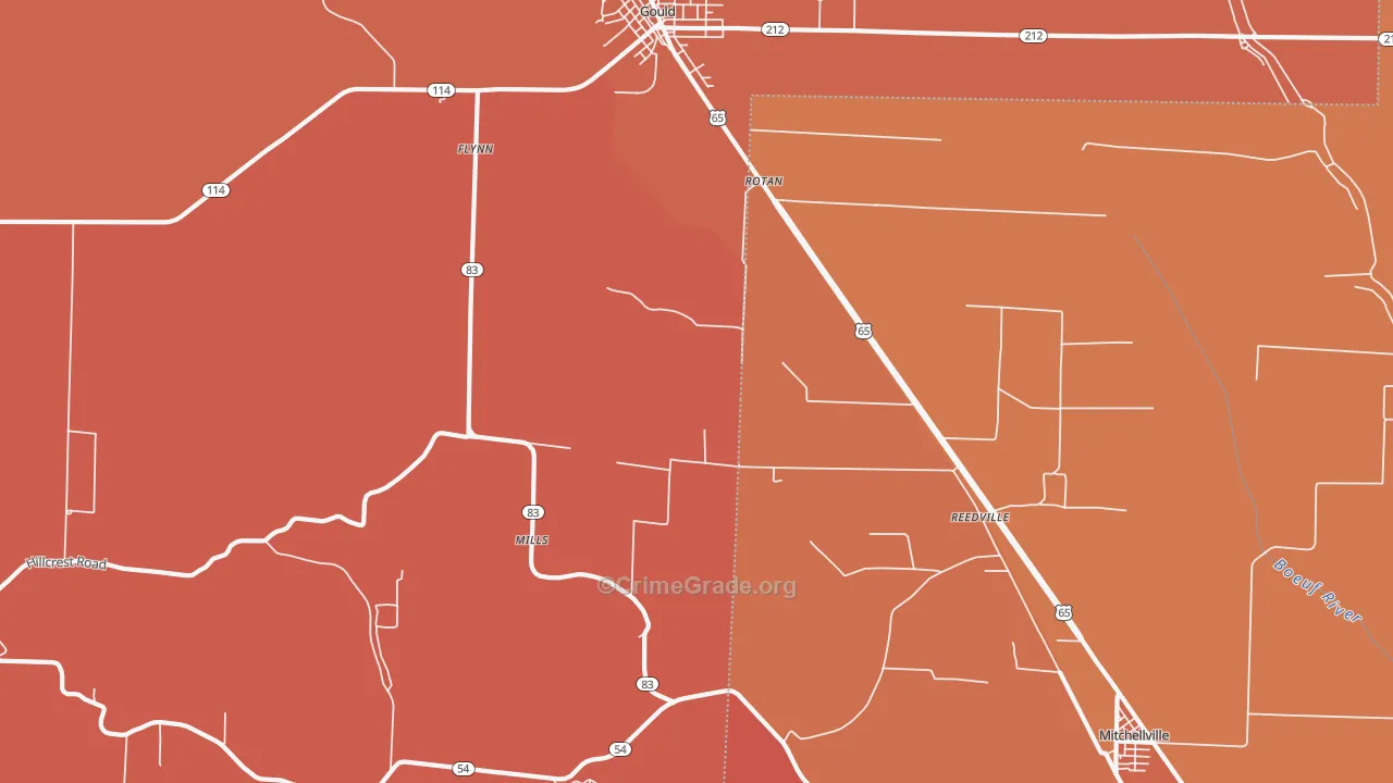 Reedville, AR Map of Murder Rates