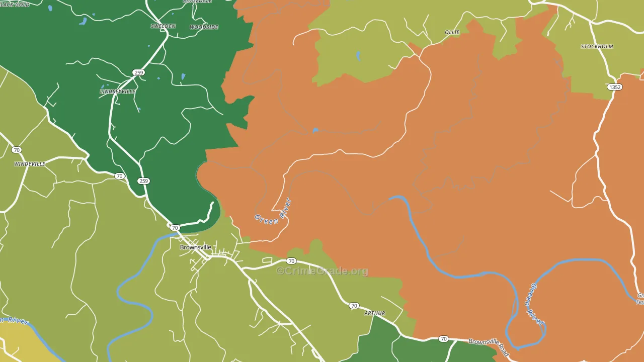 Reedyville, KY Map of Murder Rates