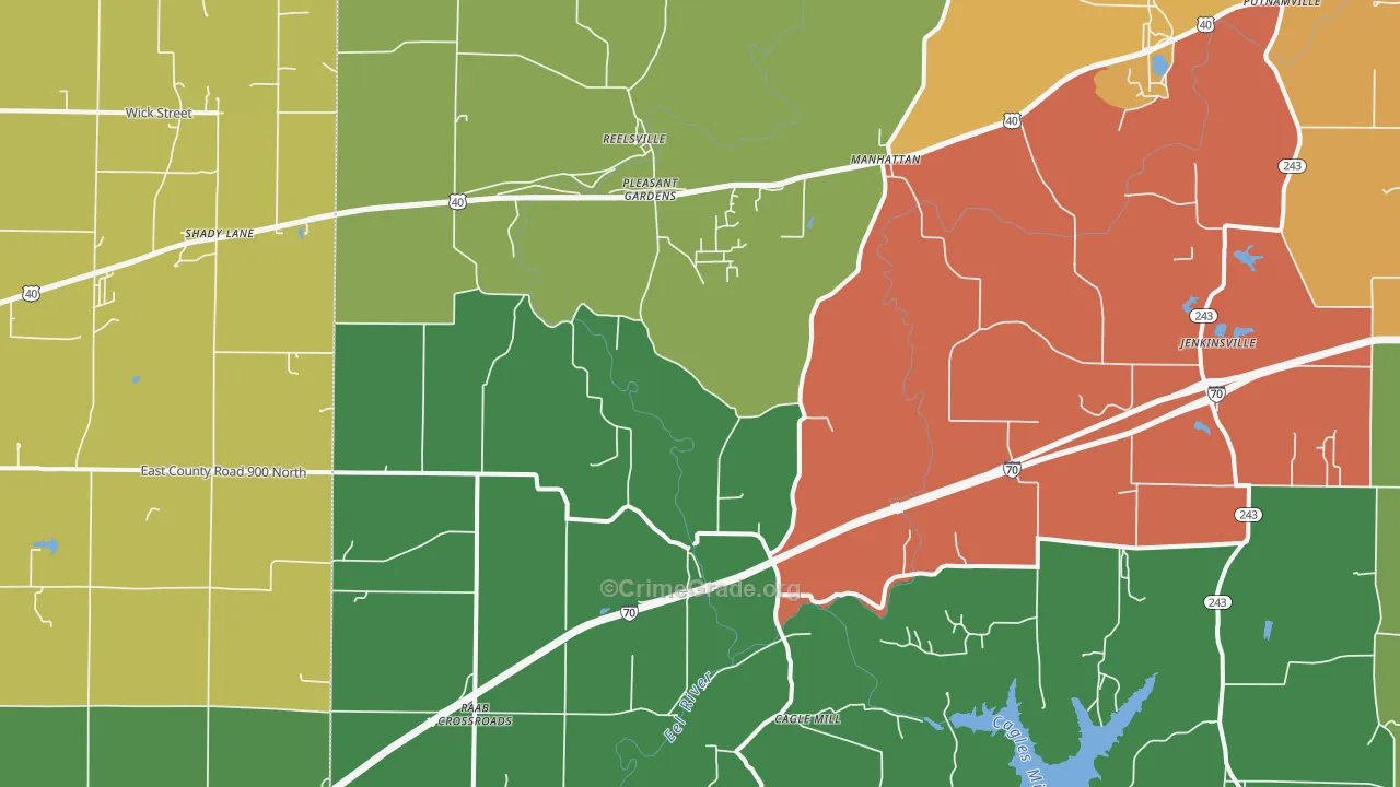 Reelsville, IN Map of Murder Rates