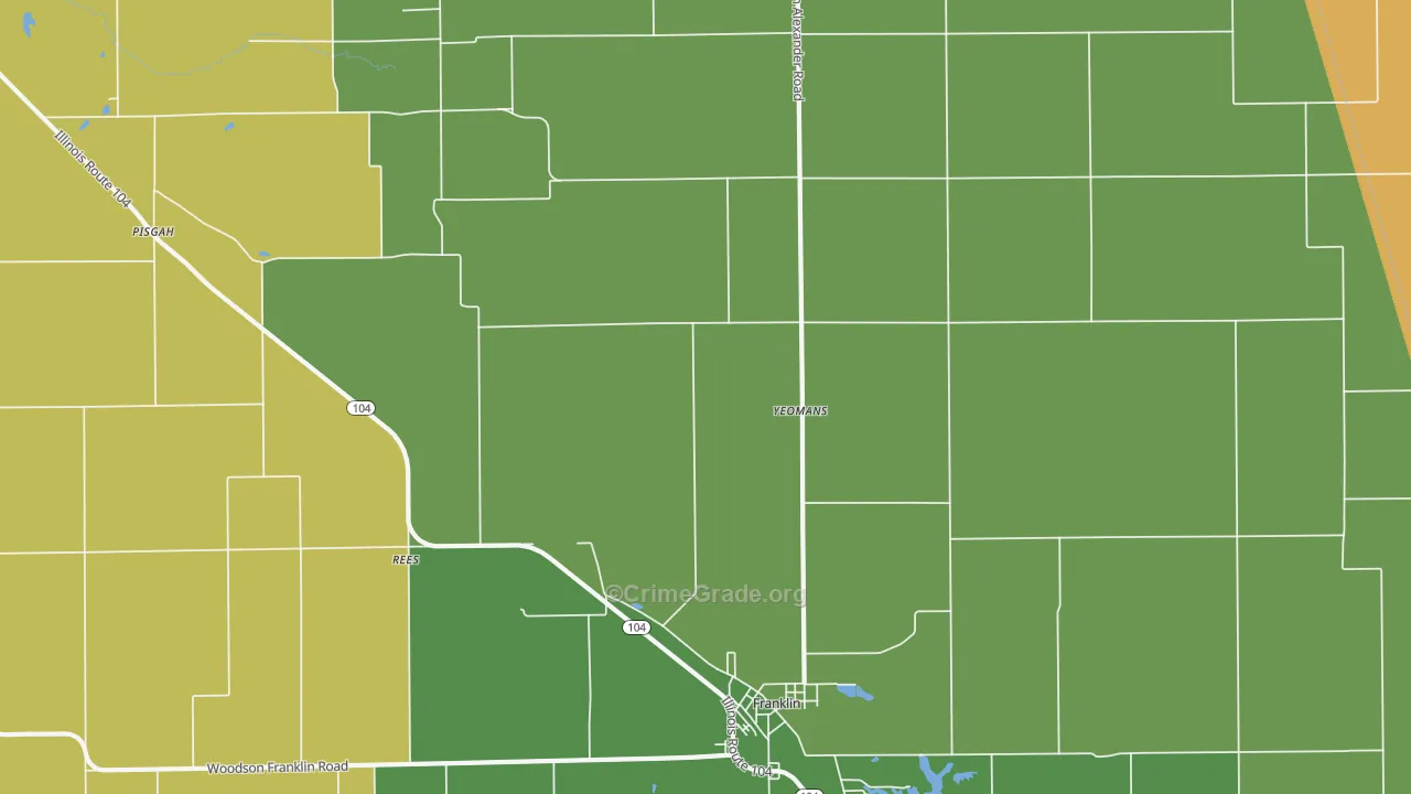 Rees, IL Map of Murder Rates
