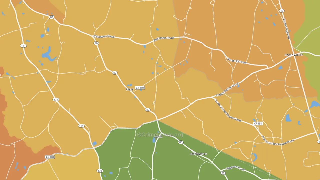 Reese, GA Map of Murder Rates