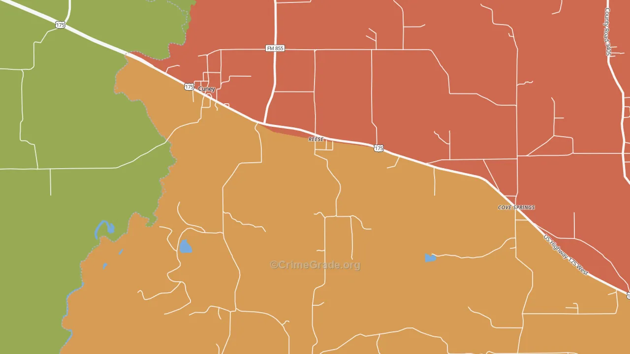 Reese, TX Map of Murder Rates