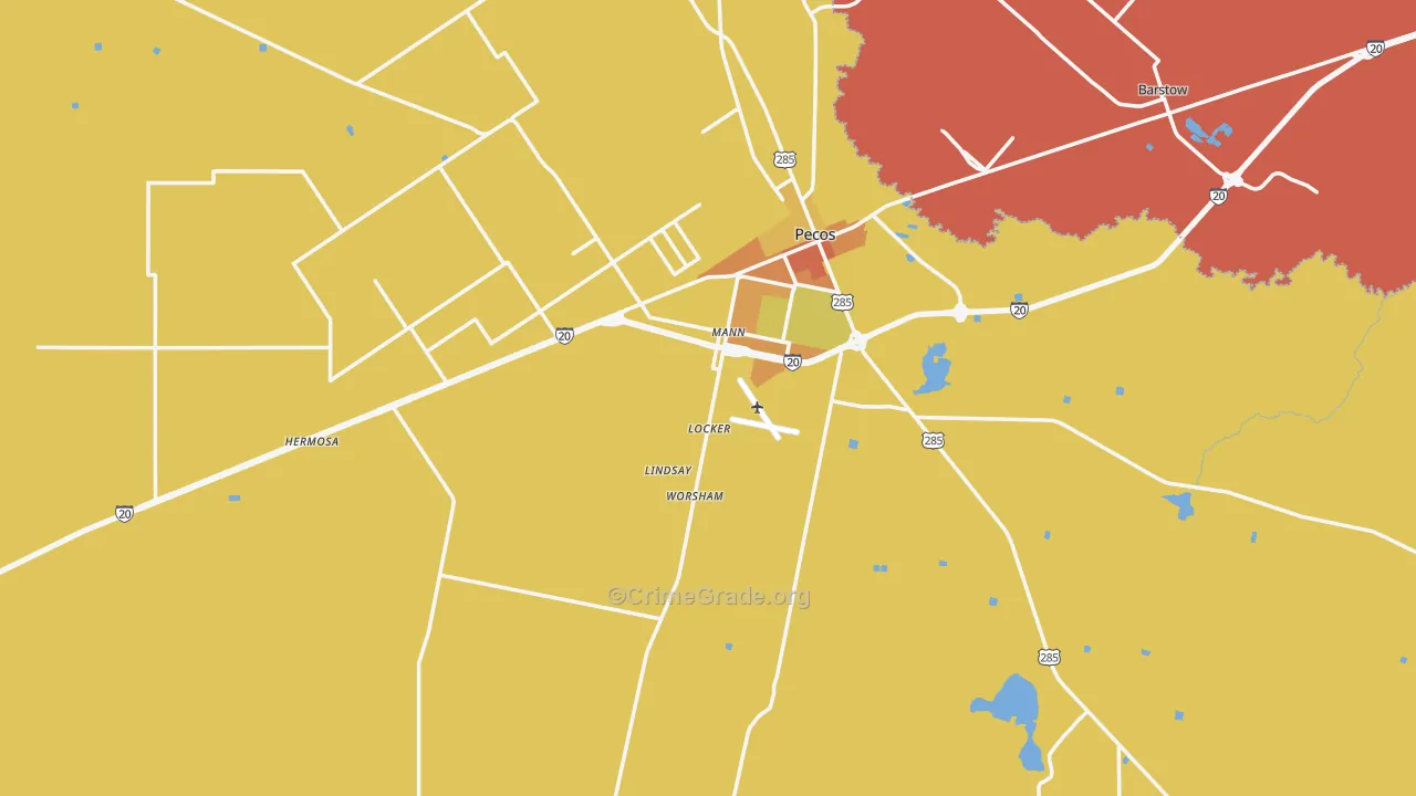 Reeves County, TX Map of Murder Rates