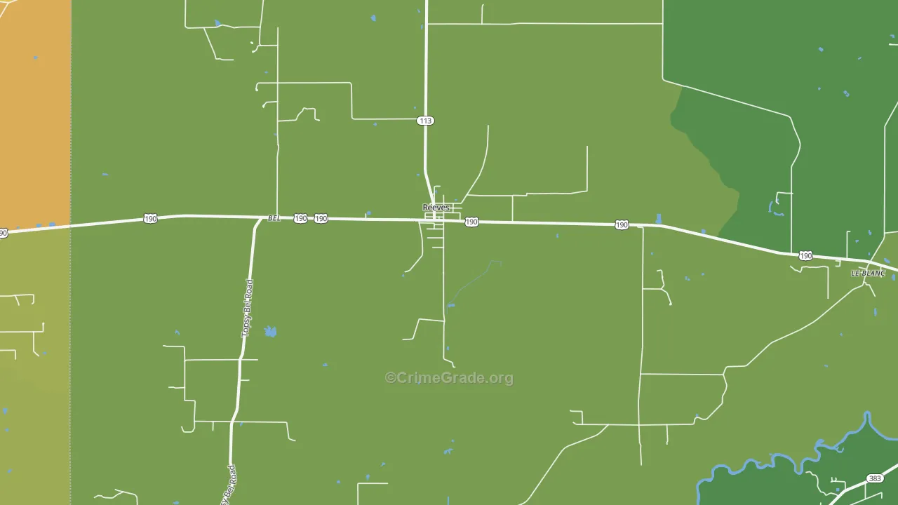Reeves, LA Map of Murder Rates