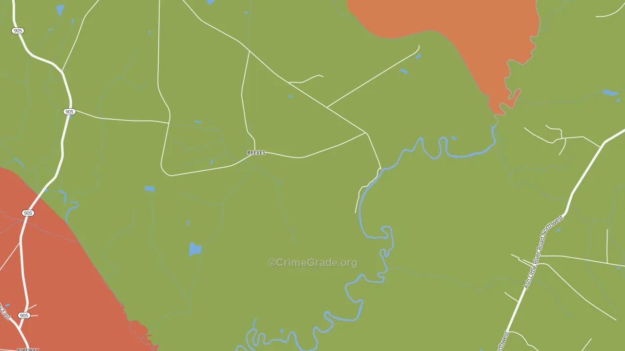 Reeves, NC Map of Murder Rates