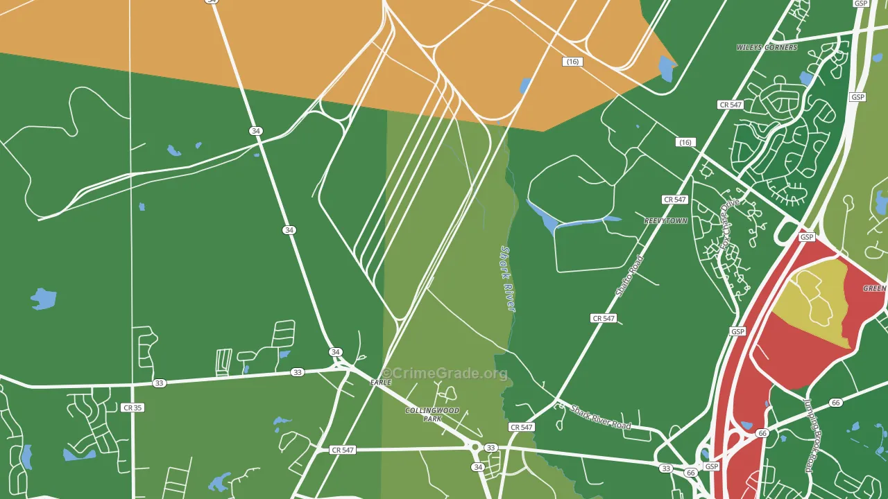 Reevytown, NJ Map of Murder Rates