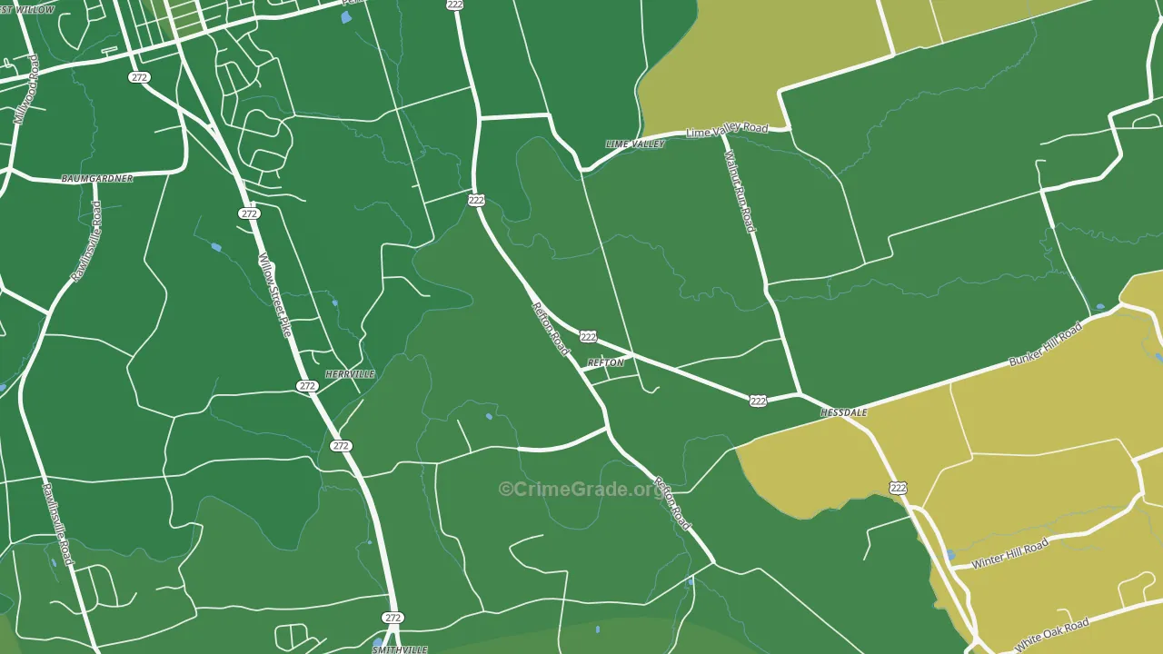 Refton, PA Map of Murder Rates