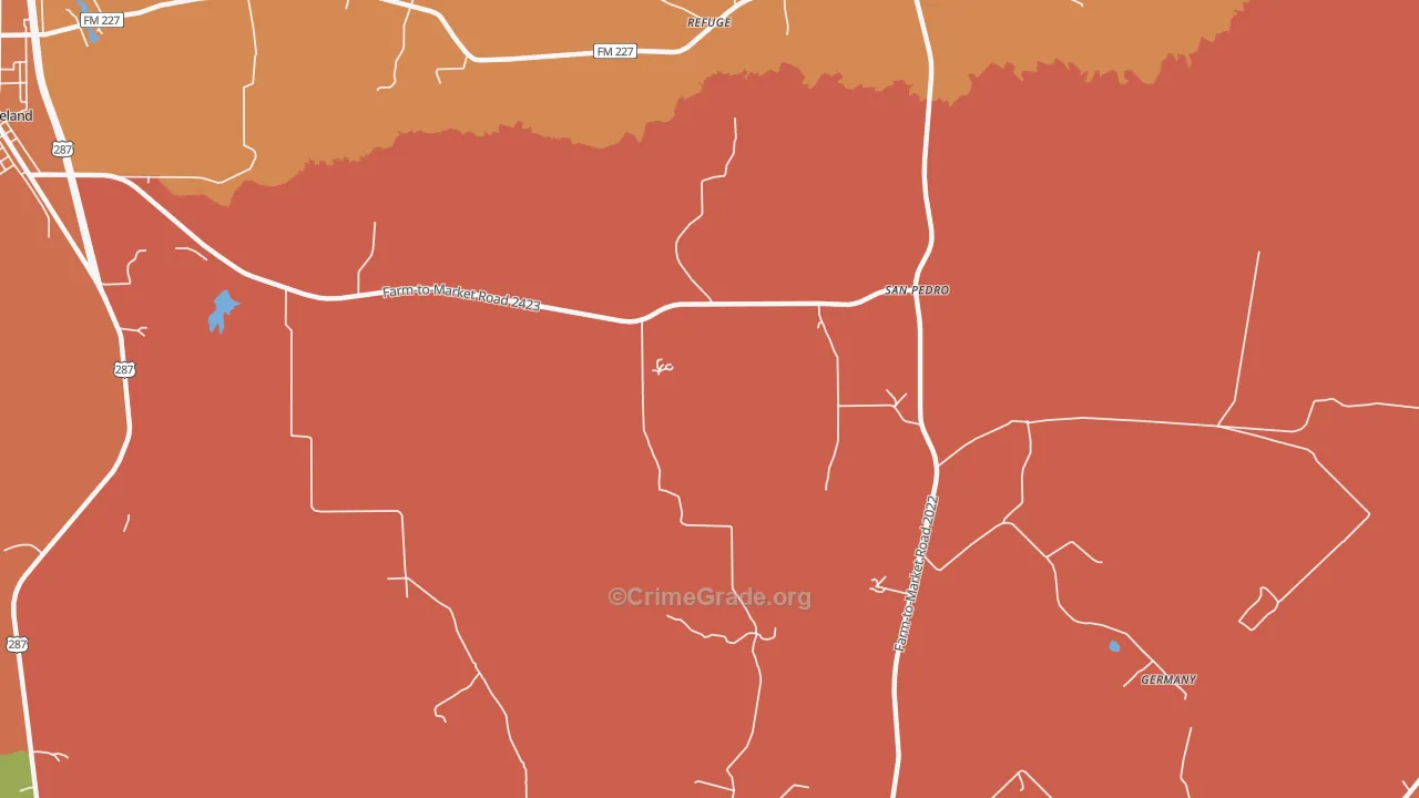 Refuge, TX Map of Murder Rates