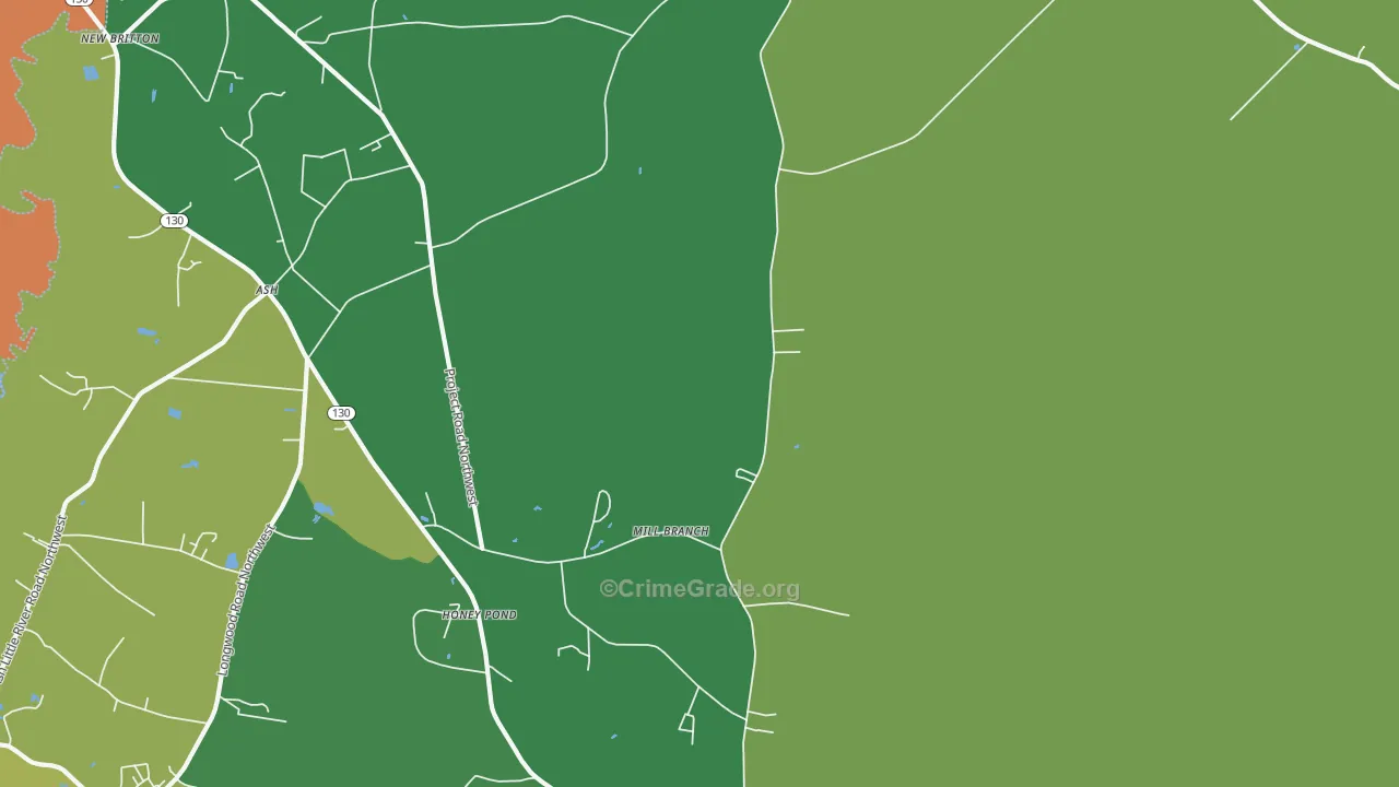Regan, NC Map of Murder Rates