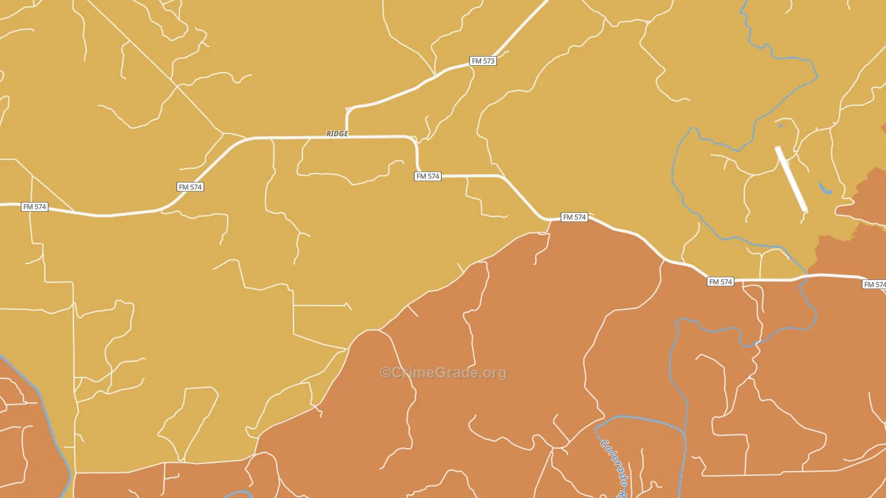 Regency, TX Map of Murder Rates