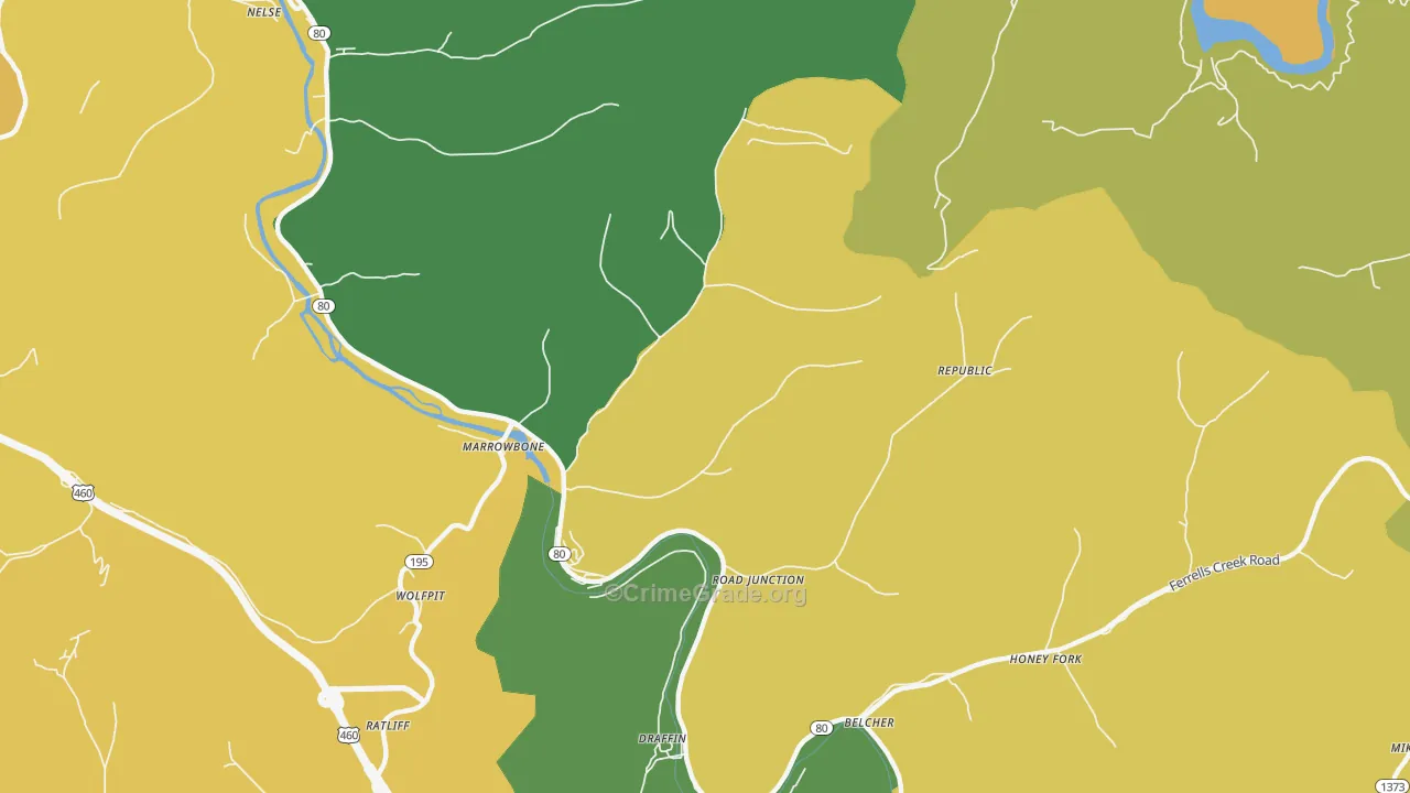 Regina, KY Map of Murder Rates