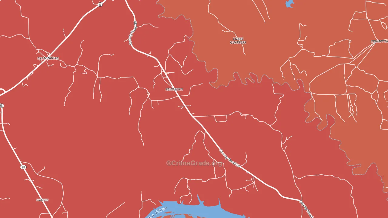 Rehoboth, AL Map of Murder Rates