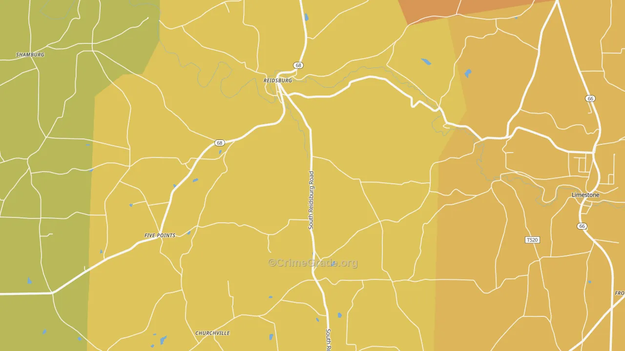 Reidsburg, PA Map of Murder Rates