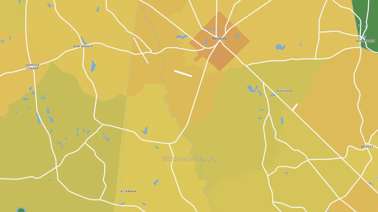 Reidsville, GA Map of Murder Rates
