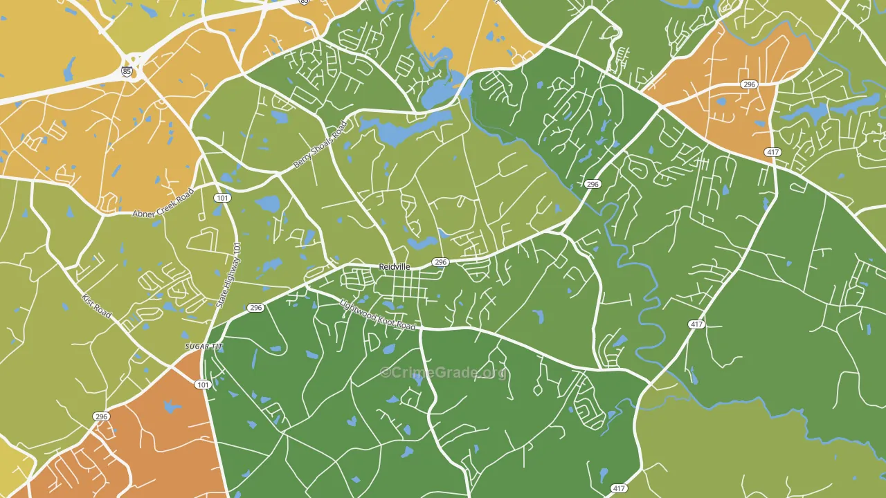 Reidville, SC Map of Murder Rates