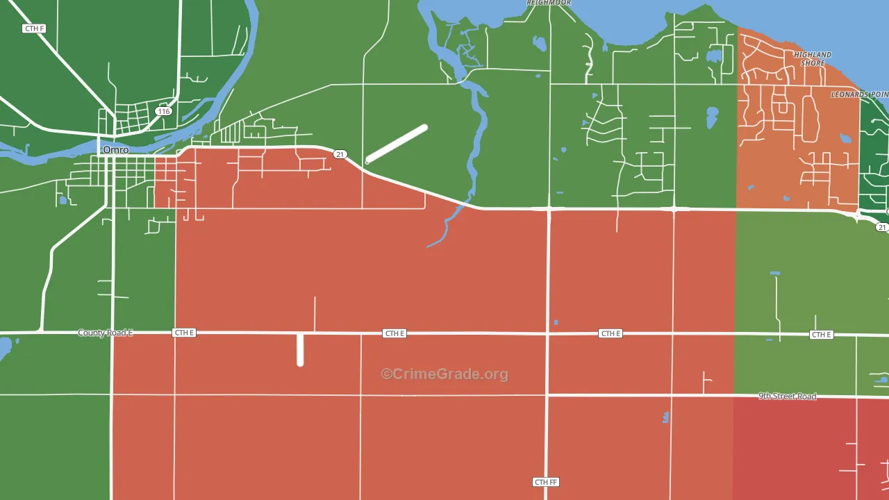 Reighmoor, WI Map of Murder Rates