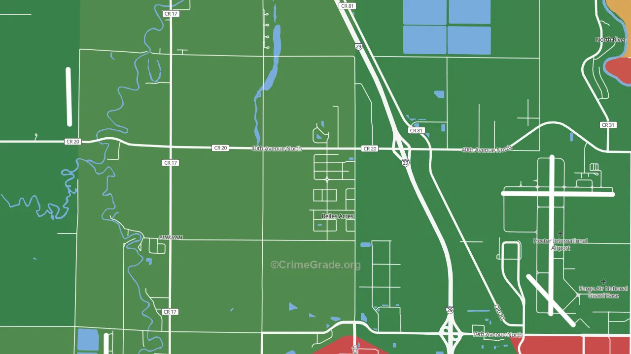 Reiles Acres, ND Map of Murder Rates