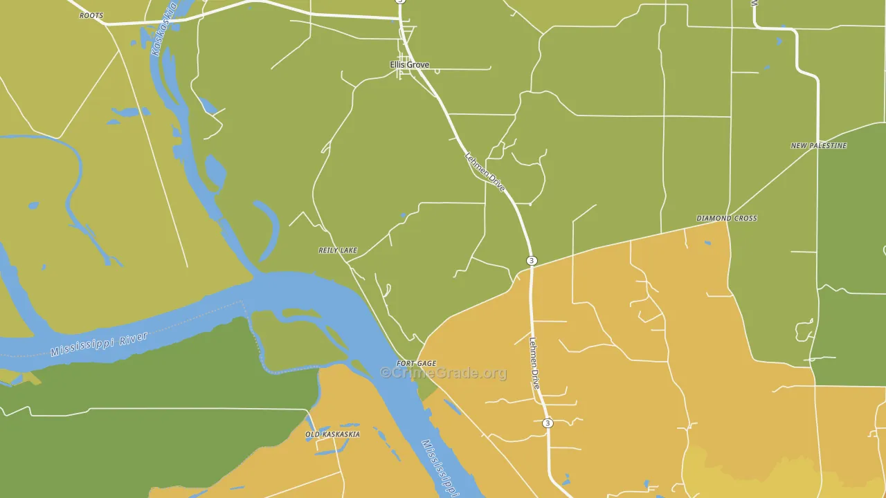Reily Lake, IL Map of Murder Rates