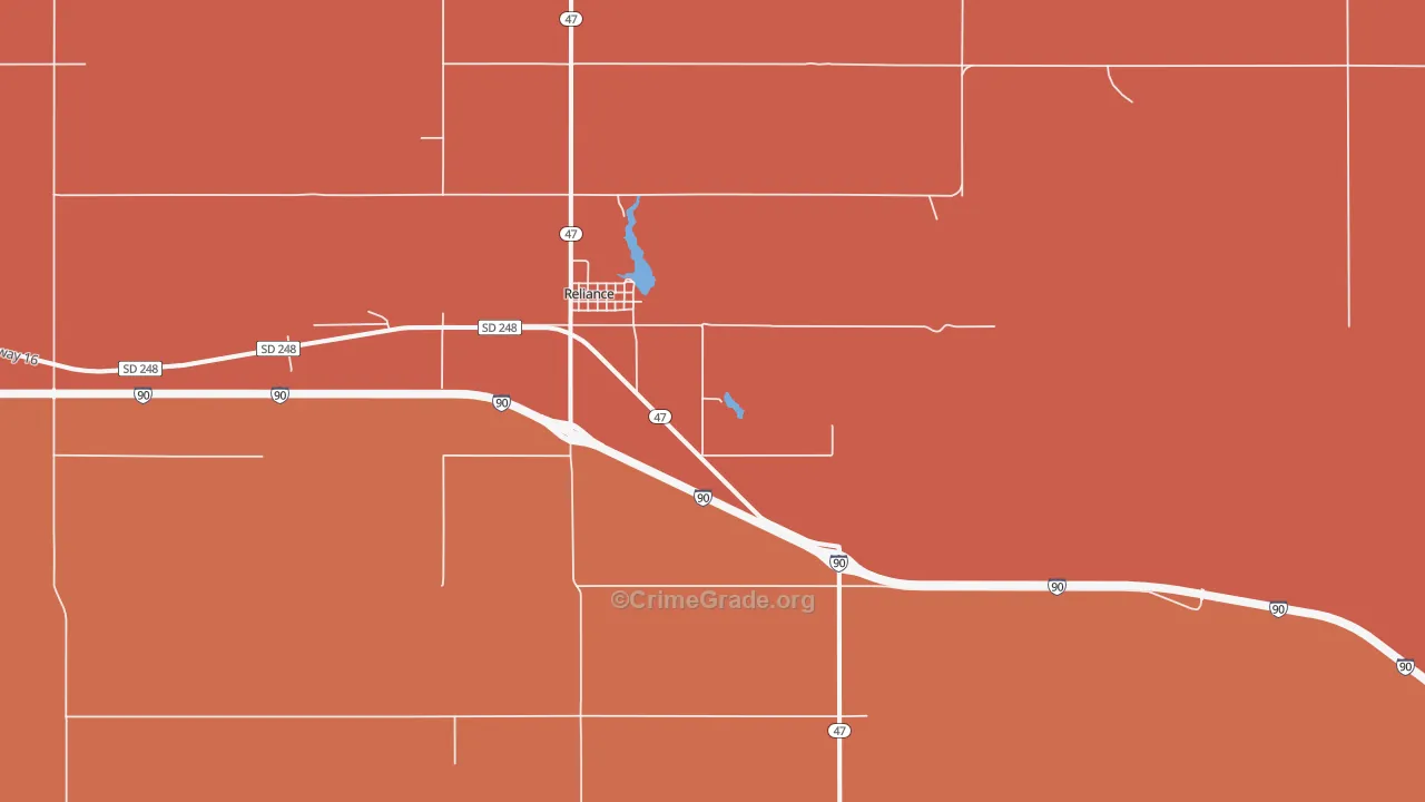 Reliance, SD Map of Murder Rates