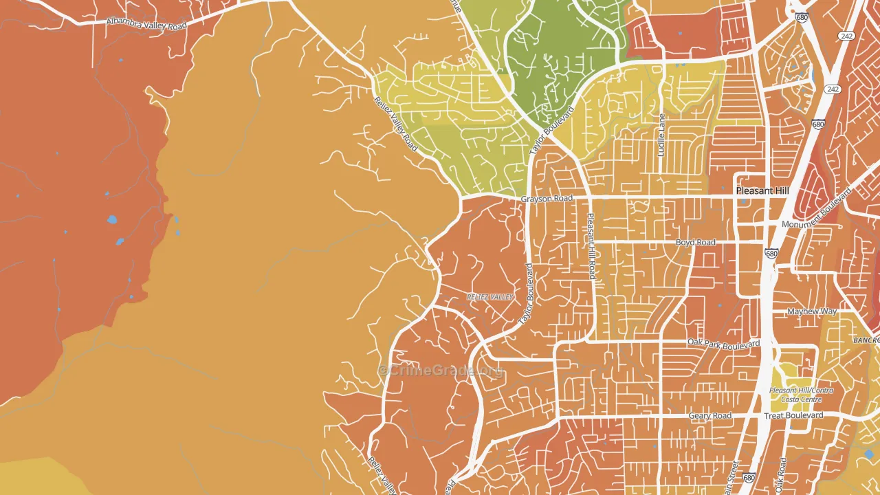 Reliez Valley, CA Map of Murder Rates