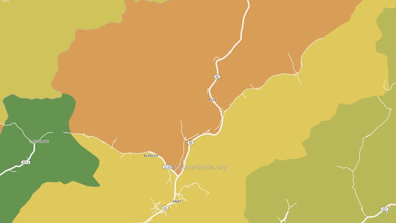 Rella, KY Map of Murder Rates
