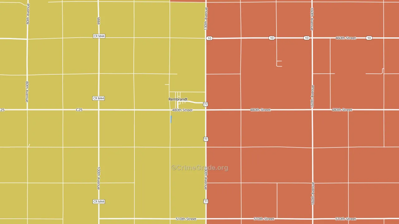 Rembrandt, IA Map of Murder Rates