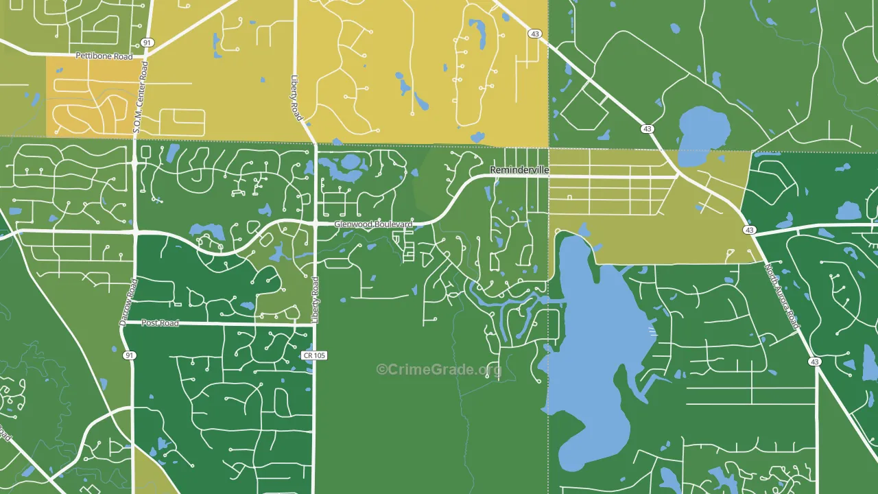 Reminderville, OH Map of Murder Rates