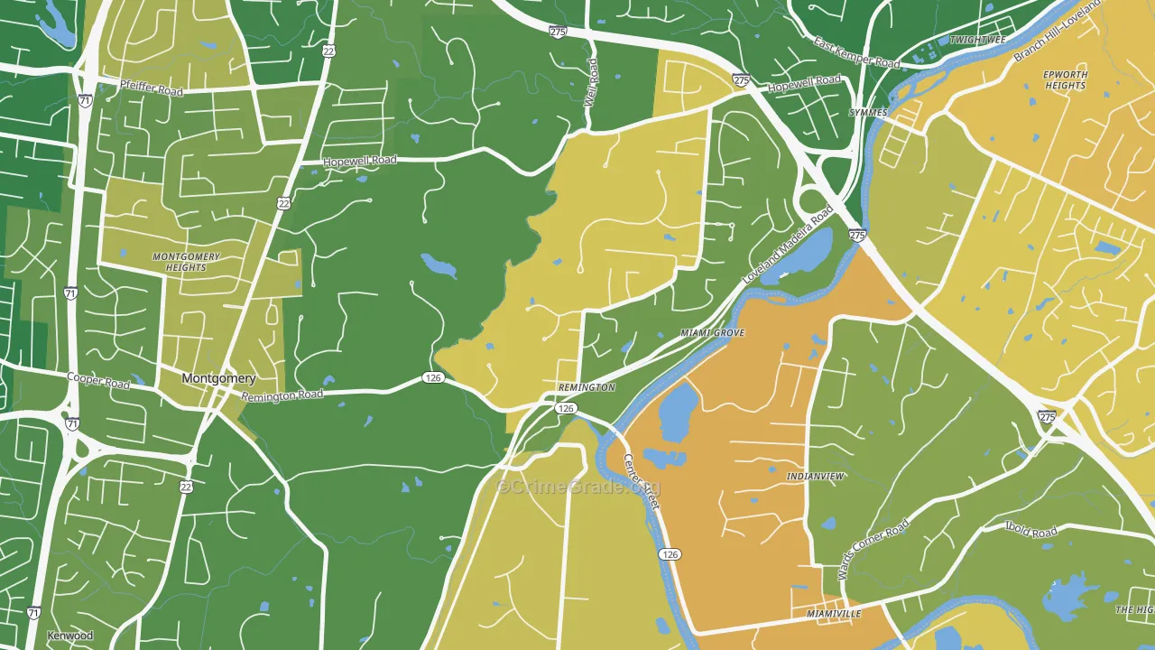 Remington, OH Map of Murder Rates
