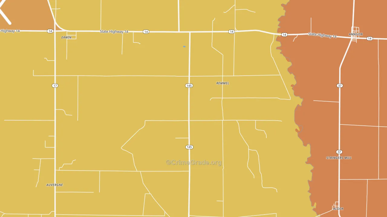 Remmel, AR Map of Murder Rates