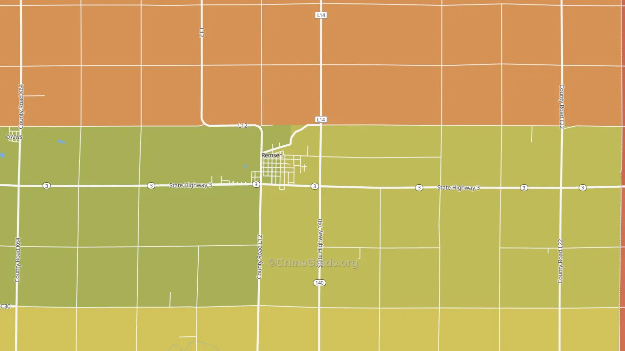 Remsen, IA Map of Murder Rates