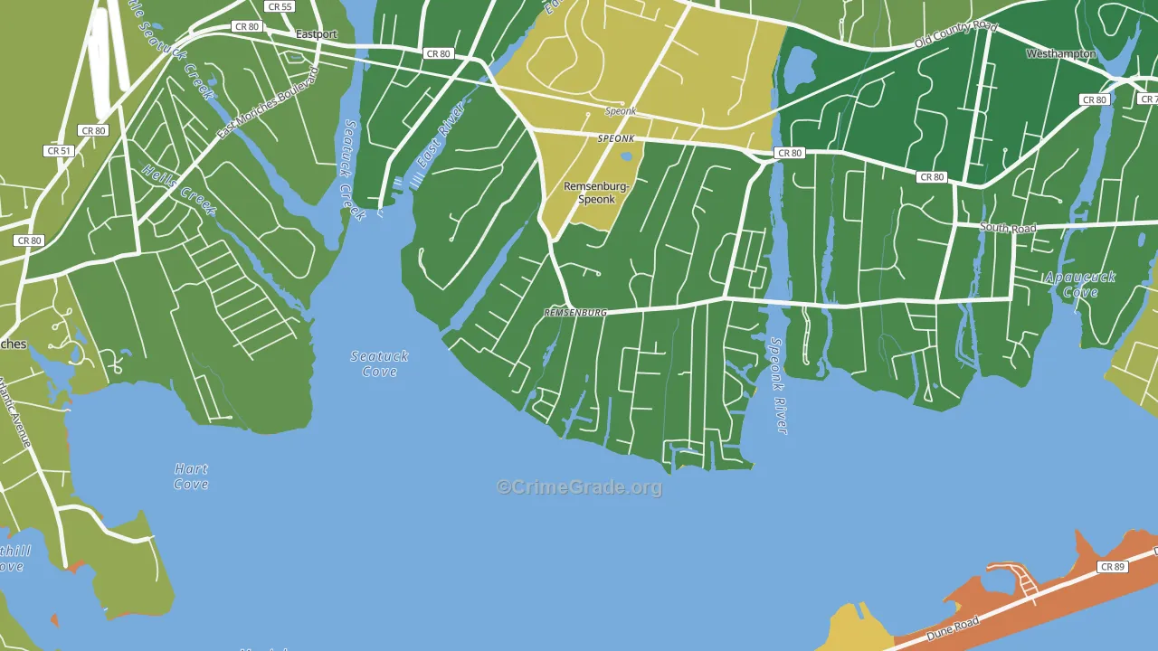 Remsenburg, NY Map of Murder Rates
