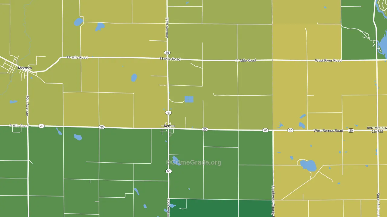 Remus, MI Map of Murder Rates