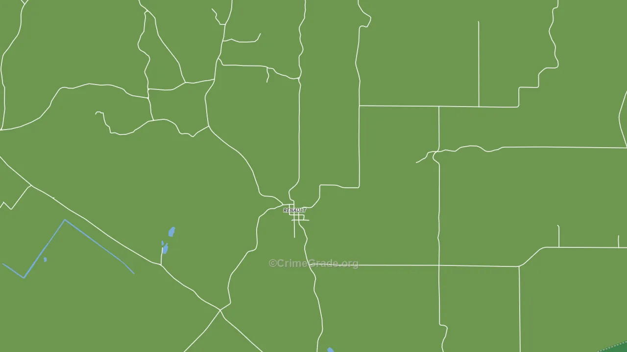 Renault, IL Map of Murder Rates