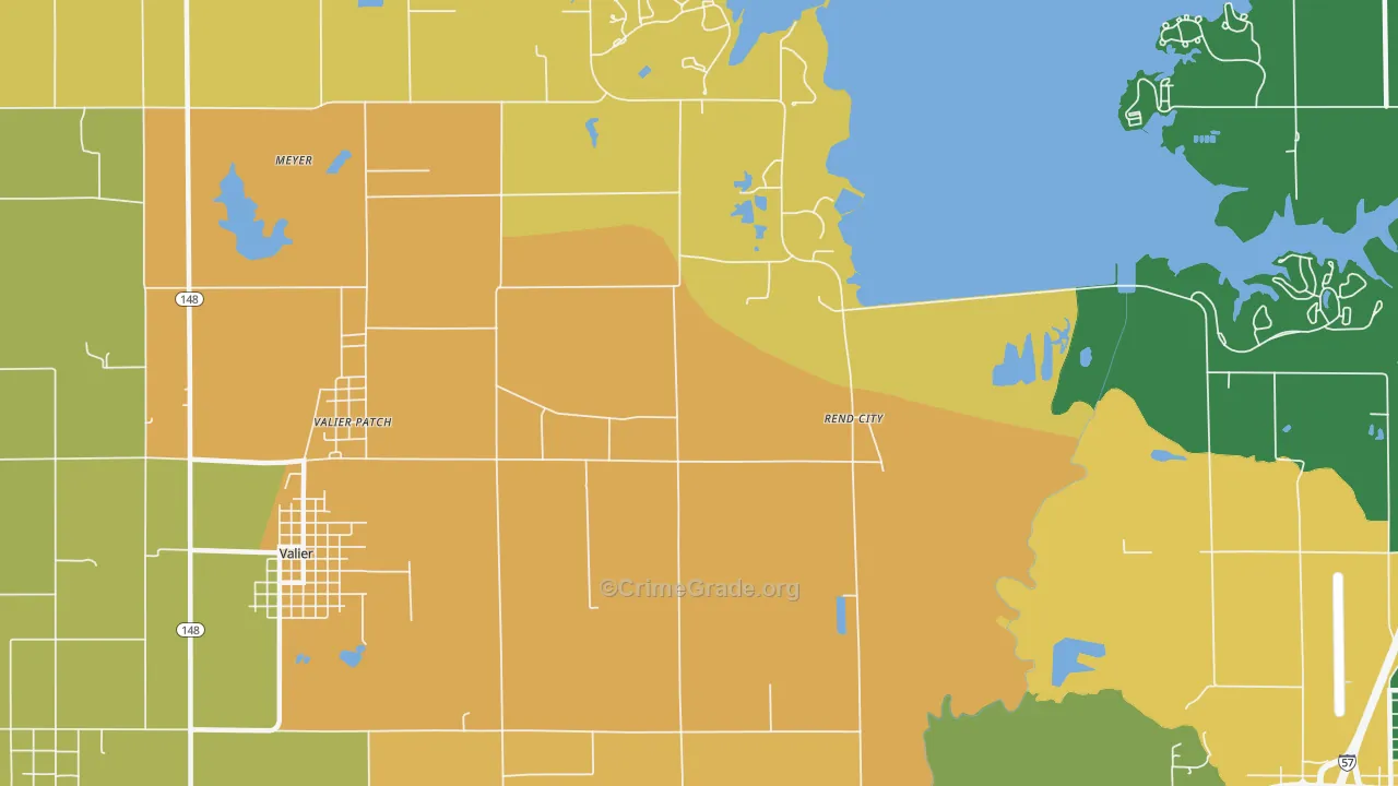 Rend City, IL Map of Murder Rates
