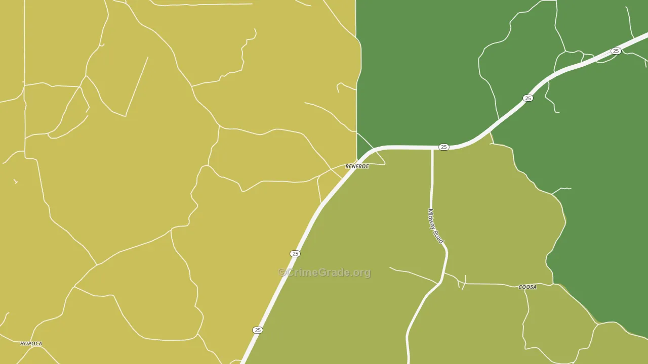 Renfroe, MS Map of Murder Rates