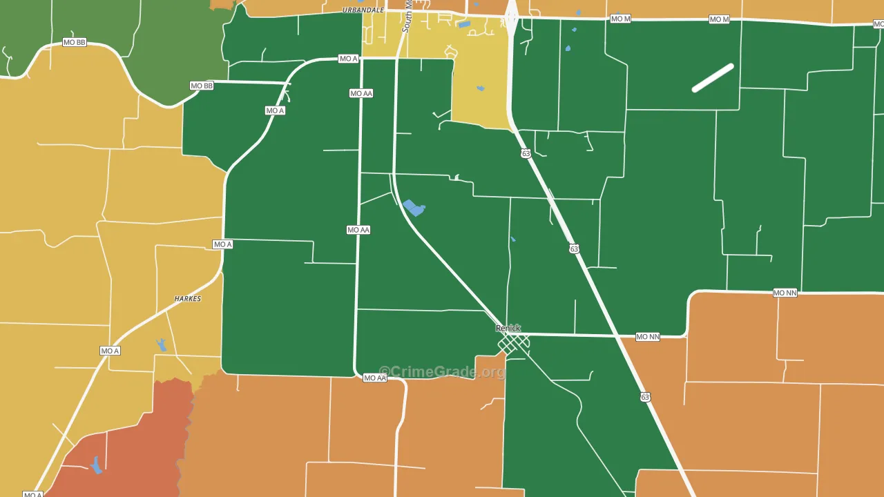 Renick, MO Map of Murder Rates