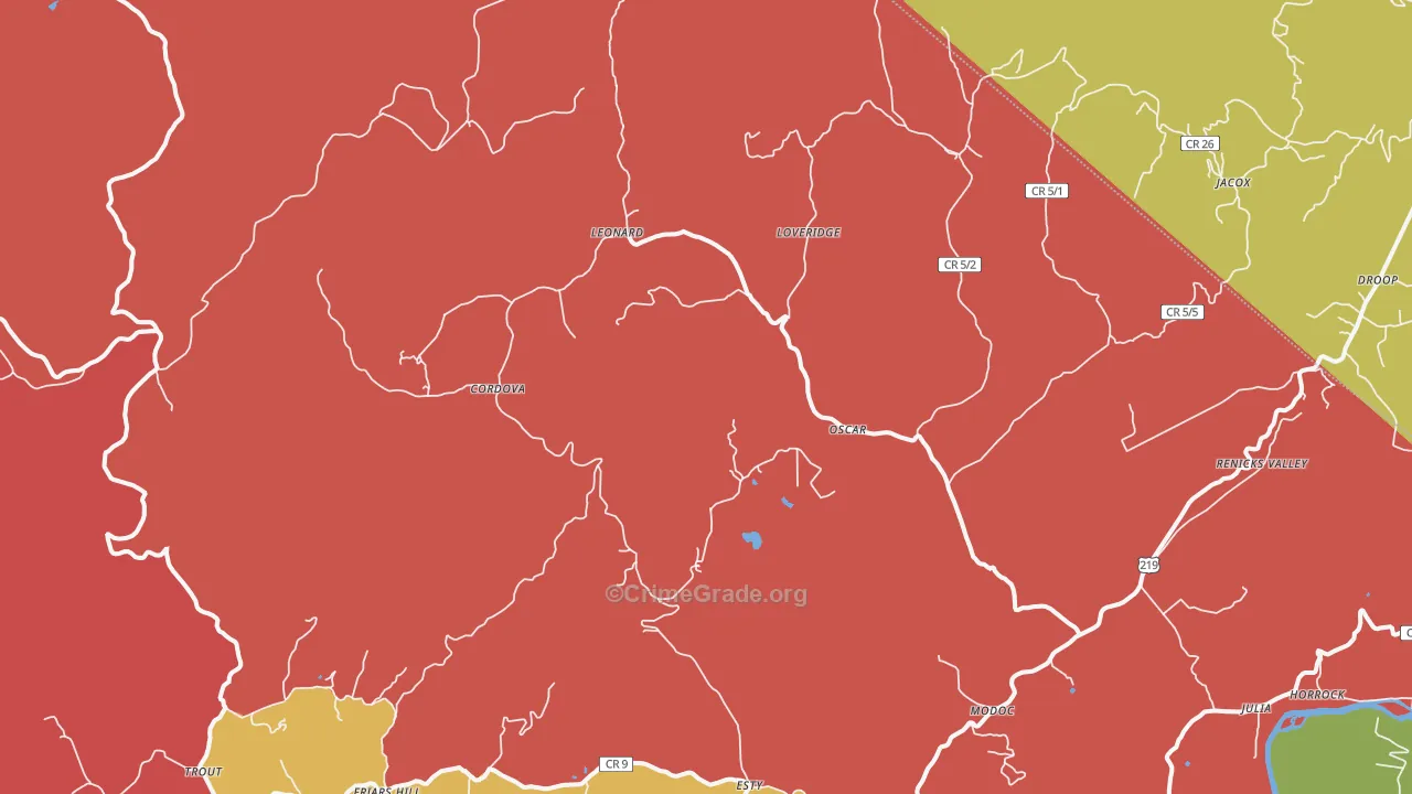 Renick, WV Map of Murder Rates