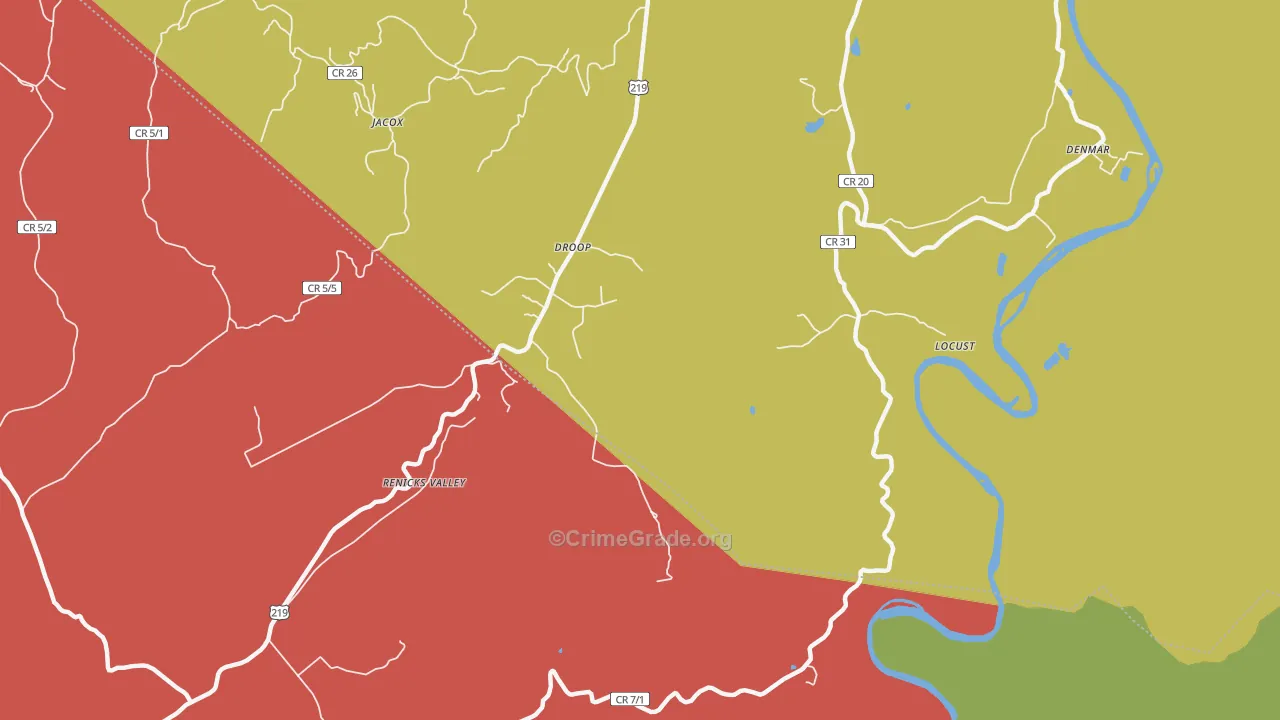 Renicks Valley, WV Map of Murder Rates